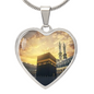 Luxury graphic heart necklace