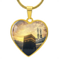Luxury graphic heart necklace
