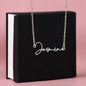 Collier avec nom personnalisé de style signature sans carte de message
