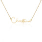 Collier avec nom personnalisé de style signature sans carte de message