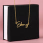 Collier avec nom personnalisé de style signature sans carte de message
