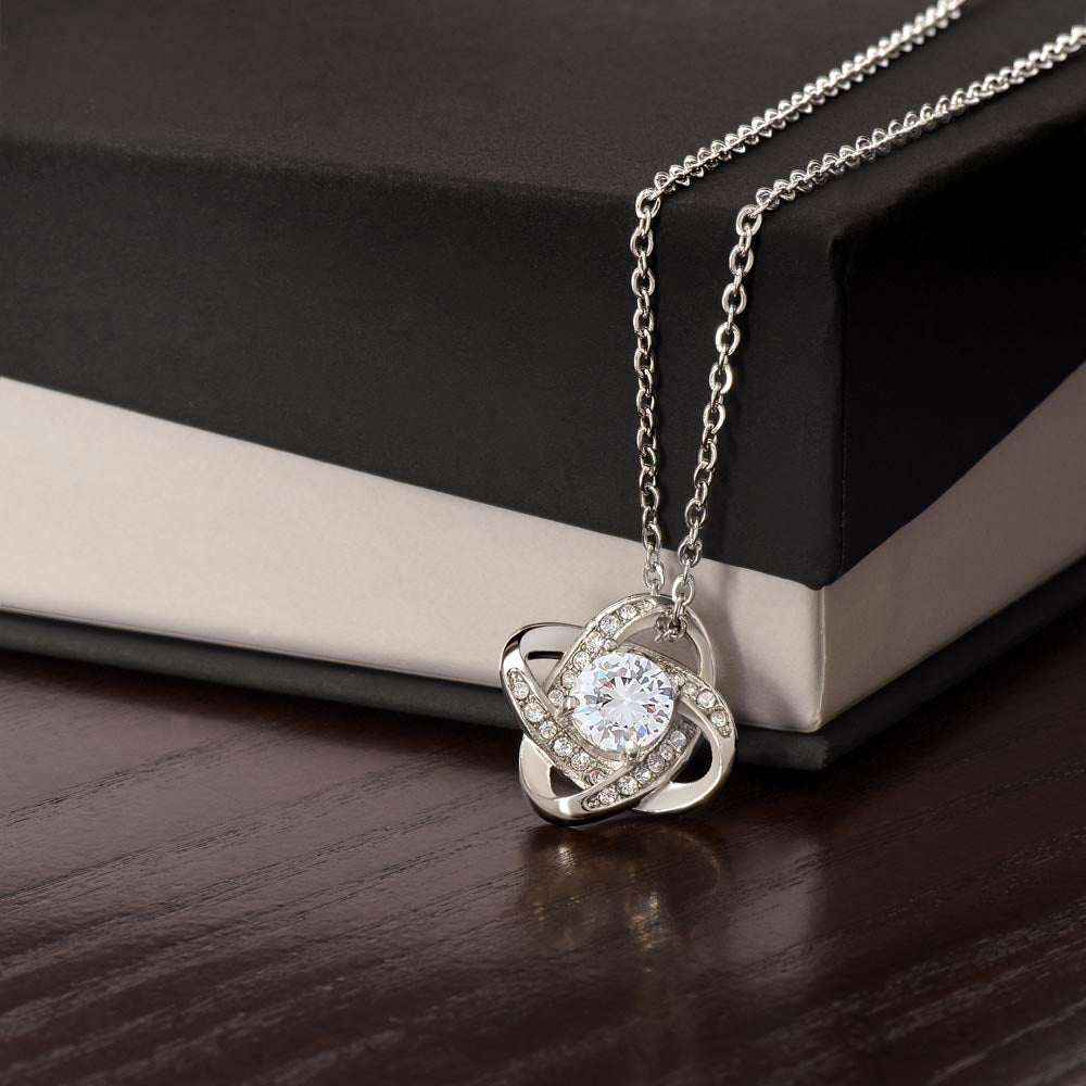Love knot necklace with card without message 
