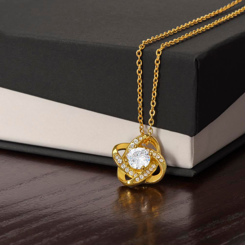 Love knot necklace with card without message 