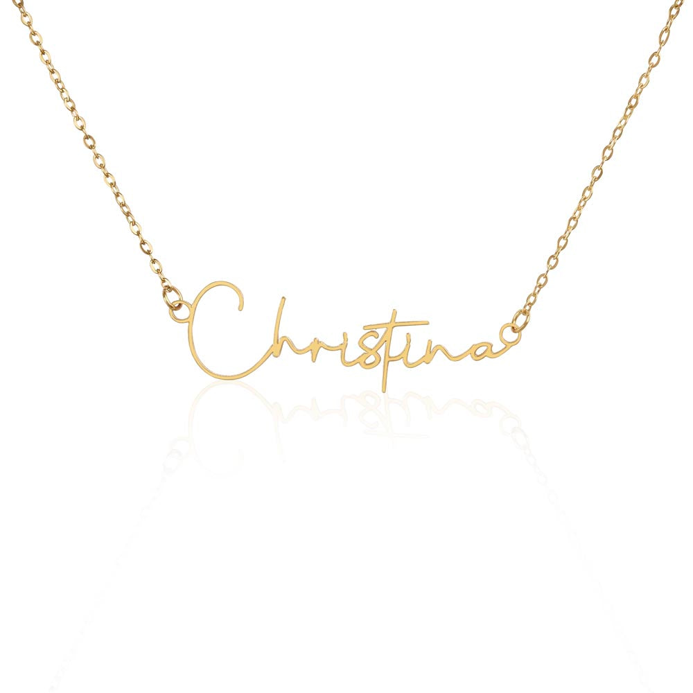 Signature Style Personalized Name Necklace Without Message Card 
