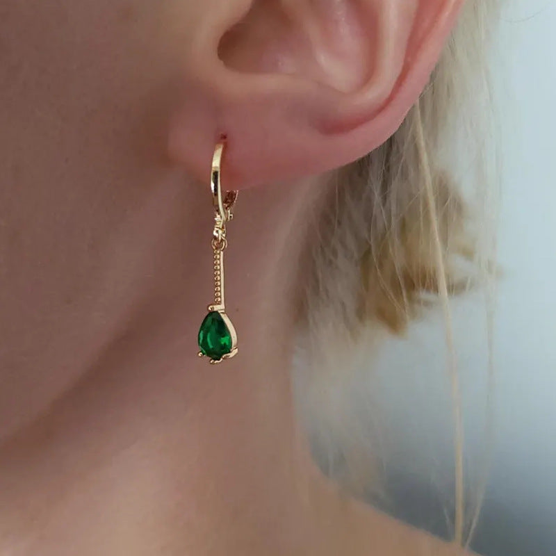 European, American and French style luxury long water drop earring
